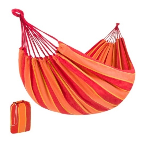 2-Person Brazilian-Style Double Hammock w/ Portable Carrying Bag, Orange - Lot 258