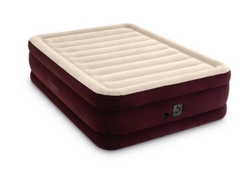 Intex Dura-Beam Maroon 20 inch Queen Air Mattress with Built-in Pump - Lot 268