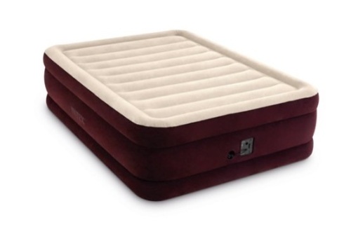 Intex Dura-Beam Maroon 20 inch Queen Air Mattress with Built-in Pump - Lot 282