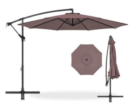 Offset Hanging Patio Umbrella - 10ft, Deep Taupe - Lot 311