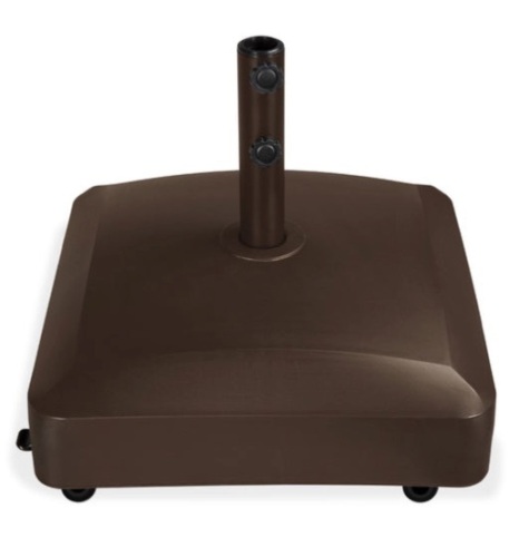 Fillable Mobile Umbrella Base Stand w/ 4 Wheels, 2 Locks, 137lb Capacity, Bronze - Lot 320