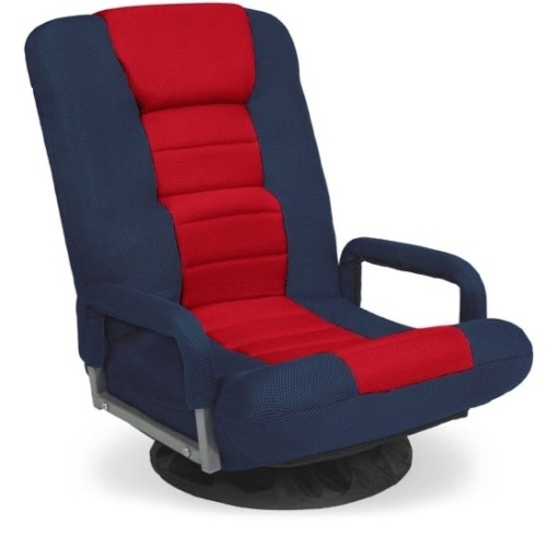 Gaming Floor Chair w/ 360-Degree Swivel, Armrest, Adjustable Backrest, Blue/Red - Lot 407