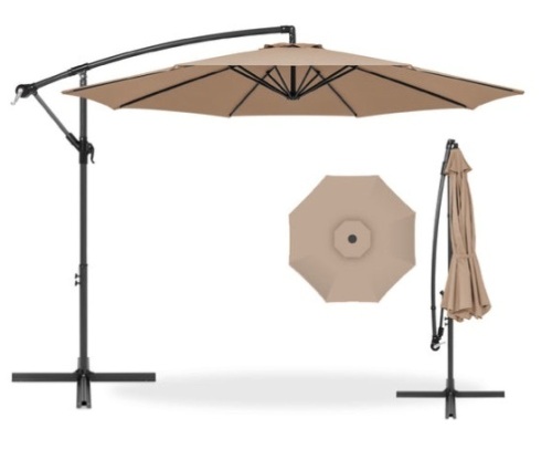 Offset Hanging Patio Umbrella - 10ft, Tan - Lot 245