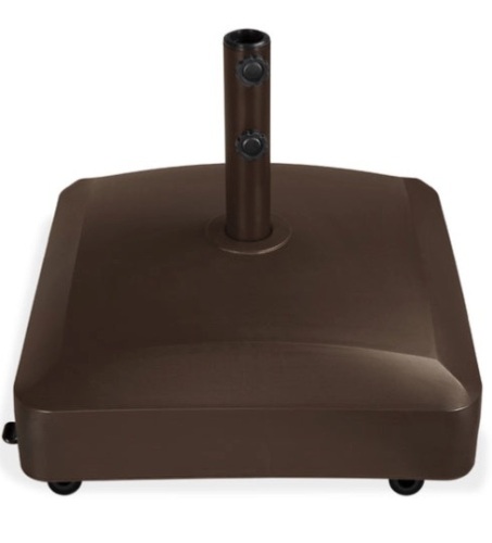 Fillable Mobile Umbrella Base Stand w/ 4 Wheels, 2 Locks, 137lb Capacity, Bronze - Lot 417