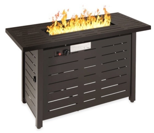 50,000 BTU Steel Propane Gas Fire Pit w/ Auto Ignition - 42in, Dark Brown - Lot 428