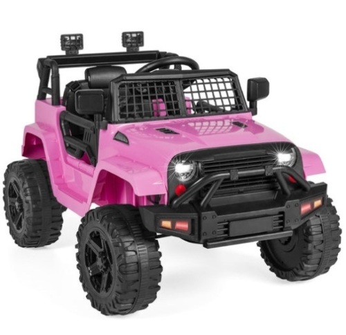 12V Kids Ride-On Truck Car w/ Parent Remote Control, Spring Suspension, Pink - Lot 437