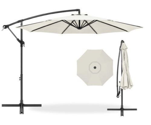 Offset Hanging Patio Umbrella - 10ft, Cream - Lot 455