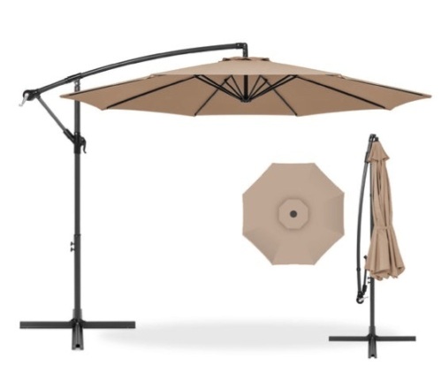 Offset Hanging Patio Umbrella - 10ft, Tan - Lot 471