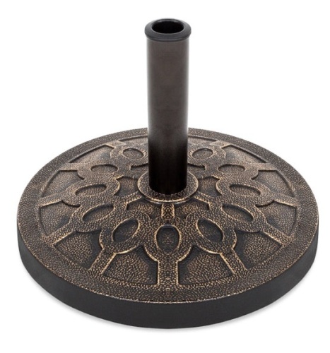 18in Round Patio Umbrella Base Stand w/ Rustic Finish - Lot 331