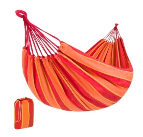 2-Person Brazilian-Style Double Hammock w/ Portable Carrying Bag, Orange - Lot 332