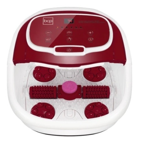Automatic Heated Shiatsu Massage Foot Bath Spa w/ Pumice Stone, Burgundy - Lot 363