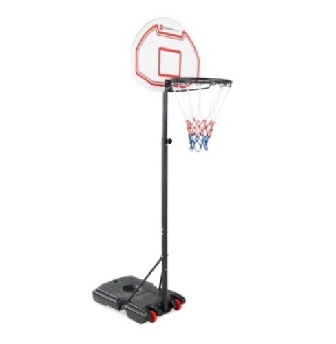 Kids Height-Adjustable Basketball Hoop, Portable Backboard System w/ Wheels, White - Lot 372