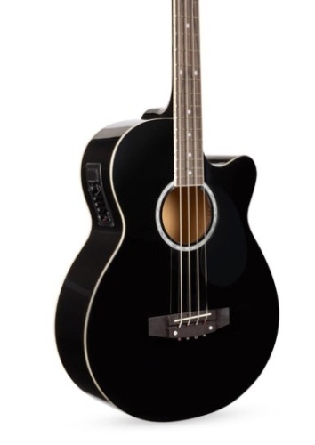 Acoustic Electric Bass Guitar w/ Equalizer, Truss Rod, Black - Lot 478