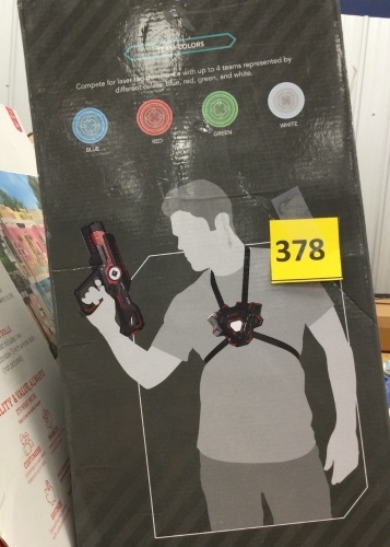Set of 4 Infrared Laser Tag Guns & Vests w/ 4 Team Colors, Blue/Red/Green/White - Lot 378