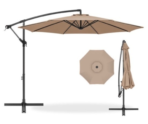 Offset Hanging Patio Umbrella - 10ft, Tan - Lot 380
