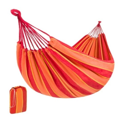 2-Person Brazilian-Style Double Hammock w/ Portable Carrying Bag, Orange - Lot 394