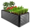Outdoor Metal Raised Garden Bed for Vegetables, Flowers, Herbs - 6x3x2ft, Gray - Lot 526