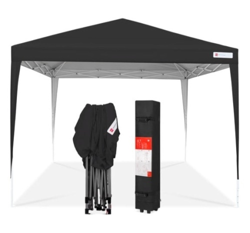 Outdoor Portable Pop Up Canopy Tent w/ Carrying Case, 10x10ft, Black - Lot 535