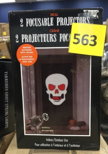 2 Focusable Skull Projectors Halloween Lights Indoor/outdoor, Motion Activated - Lot 563