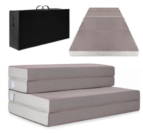 Folding Portable Mattress Topper w/ Plush Foam - 4in - Lot 542