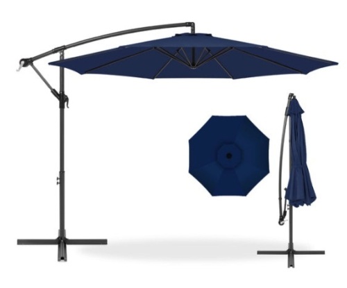 Offset Hanging Patio Umbrella - 10ft, Navy Blue - Lot 593