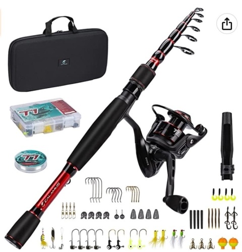 Calamus T1 Telescopic Fishing Rod/ Reel Combo, Appears New, Retail 59.99 - Lot 48