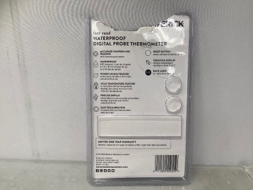 Maverick Digital Probe Thermometer, Untested, E-Comm Return, Retail 49.99 - Lot 283