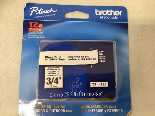 Brother TZe-241 Label Maker Tape, 3/4", Appears new, Retail 22.39 - Lot 497
