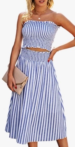 Angashion Women's Crop Top & Skirt Set, L, E-Comm Return, Retail 38.99 - Lot 502