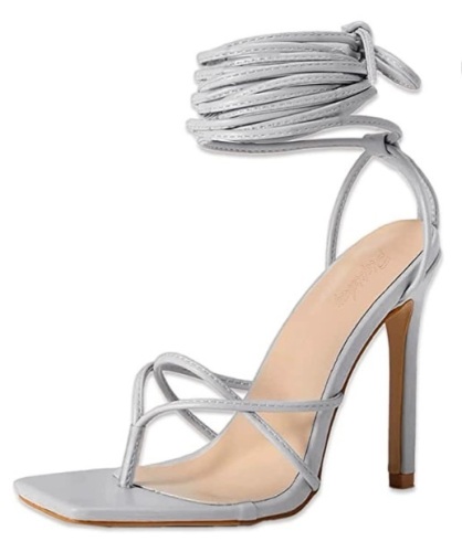 PiePieBuy Women's Lace Up Heeled Sandals, 6.5, E-Comm Return, Retail 43.98 - Lot 228
