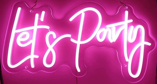 Lets Party Neon Sign, Untested, E-Comm Return, Retail 79.99 - Lot 139