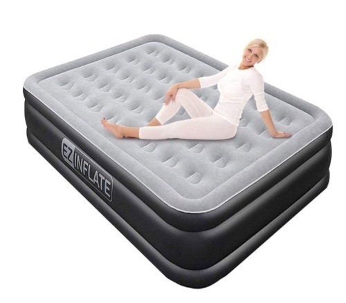 EZ INFLATE Double High Queen Air Mattress, Appears new, Retail 99.63 - Lot 263