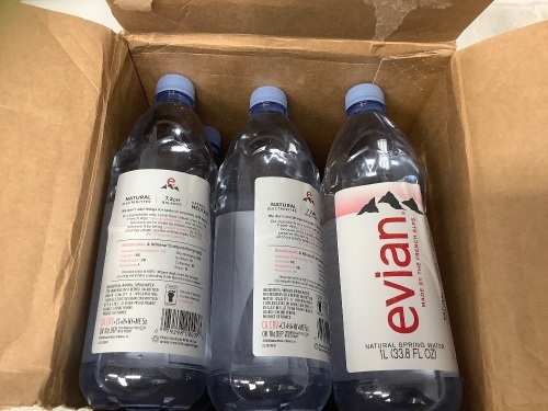 Box of 12 Evian Bottled Water, New, Retail 19.99 - Lot 551