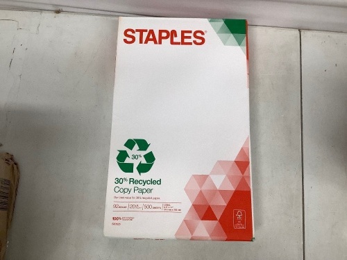 Lot of (10) Staples 30% Recycled 8.5" x 14" Copy Paper, E-Comm Return, Retail 199.90 - Lot 424