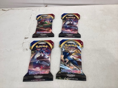 Lot of (4) Pokemon Sword & Shield Game Cards, Appears New, Retail 39.92 - Lot 430