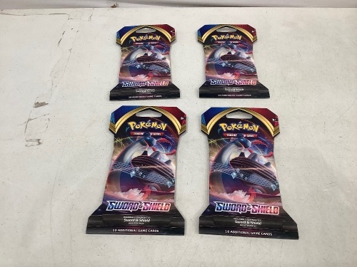 Lot of (4) Pokemon Sword & Shield Game Cards, Appears New, Retail 39.92 - Lot 466
