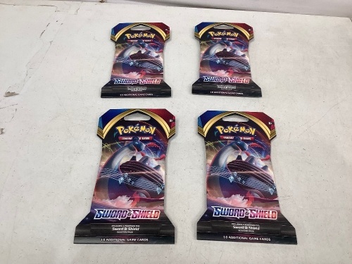 Lot of (4) Pokemon Sword & Shield Game Cards, Appears New, Retail 39.92 - Lot 472