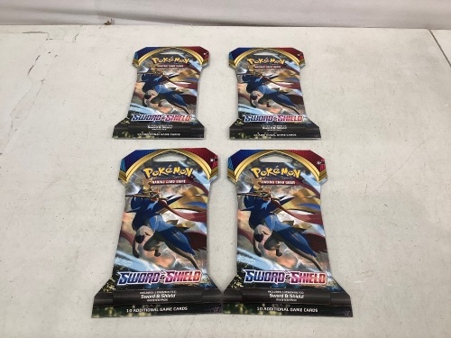 Lot of (4) Pokemon Sword & Shield Game Cards, Appears New, Retail 39.92 - Lot 508