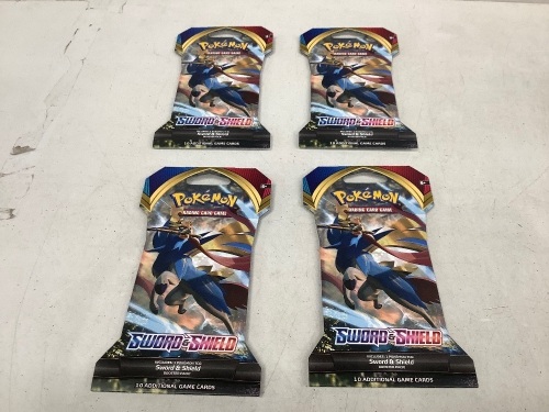 Lot of (4) Pokemon Sword & Shield Game Cards, Appears New, Retail 39.92 - Lot 544