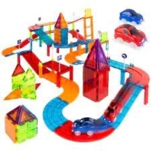 105-Piece Kids Magnetic Building Tiles Set - Lot 1456