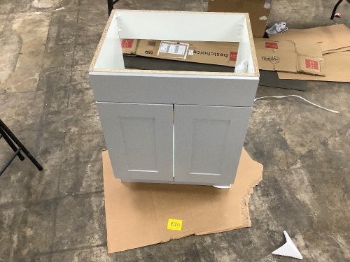 White Bathroom Vanity (Cosmetic Damage/No Sink) - Lot 1520
