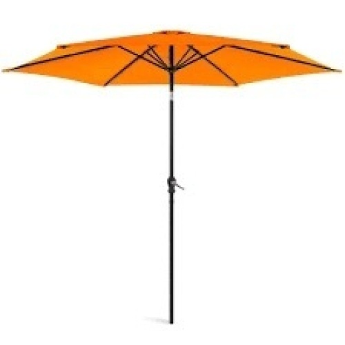 Outdoor Steel Market Patio Umbrella Decoration w/ Tilt, Crank Lift - 10ft - Lot 1619