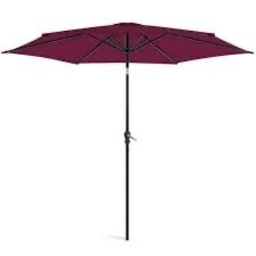 Outdoor Steel Market Patio Umbrella Decoration w/ Tilt, Crank Lift - 10ft - Lot 1758