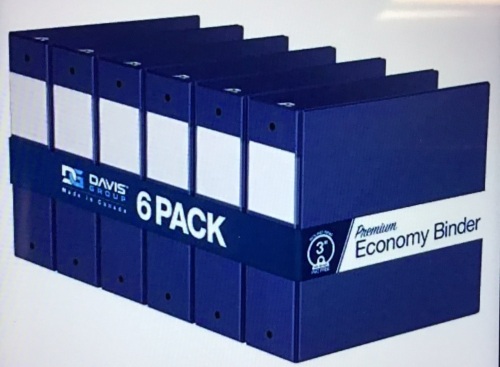 Davis Group, Premium Economy Binder, 6 Pack, Blue, New, Retail - $57.99 - Lot 56