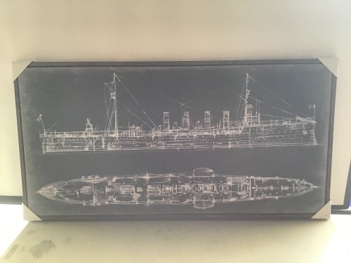 Threshold, 47"x24", Ship Blueprint Wall Canvas, New, Retail - $70 - Lot 62