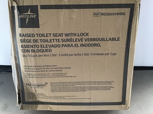 Medline, Raised Toilet Seat with Lock, Like New, Retail - $34.89