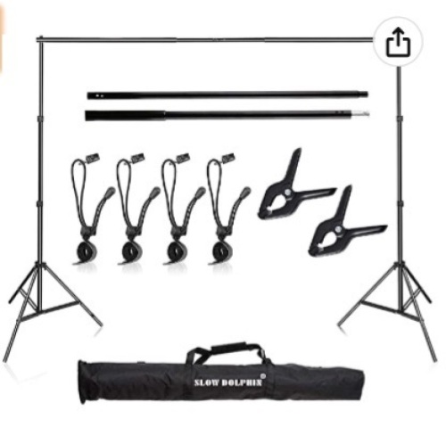 Slow Dolphin, Photo Video, 10' Adjustable Back Drop Support System Kit, With Carry Bag, Like New, Retail - $41.99
