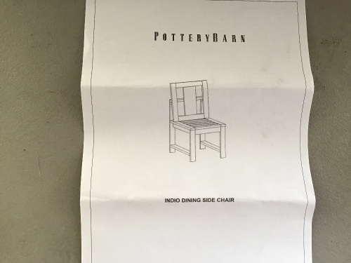 Pottery Barn, Indio Dining, Side Chair, Like New, Retail - $279
