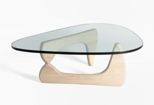 Glass Top Noguchi Coffee Table with Wood Base  - Lot 56