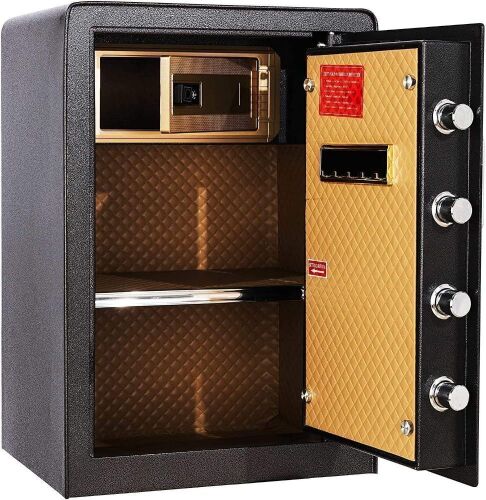YCGSHOP Digital Security Safe Box with Double Safety Key Lock and Password, 2.3 Cubic Feet  - Lot 73